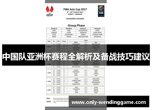 中国队亚洲杯赛程全解析及备战技巧建议